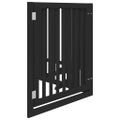 vidaXL Brána pre psa dvere sklad. 4 panely čierna 320cm topoľové drevo