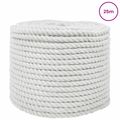 vidaXL Bavlnený povraz 10 mm 25 m Biela 100% bavlna