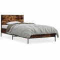 vidaXL Posteľný rám dymový dub 75x190 cm kompozitné drevo a kov