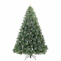 vidaXL Umelý vianočný stromček s 300 LED-i Zelená 240 cm PE a PVC