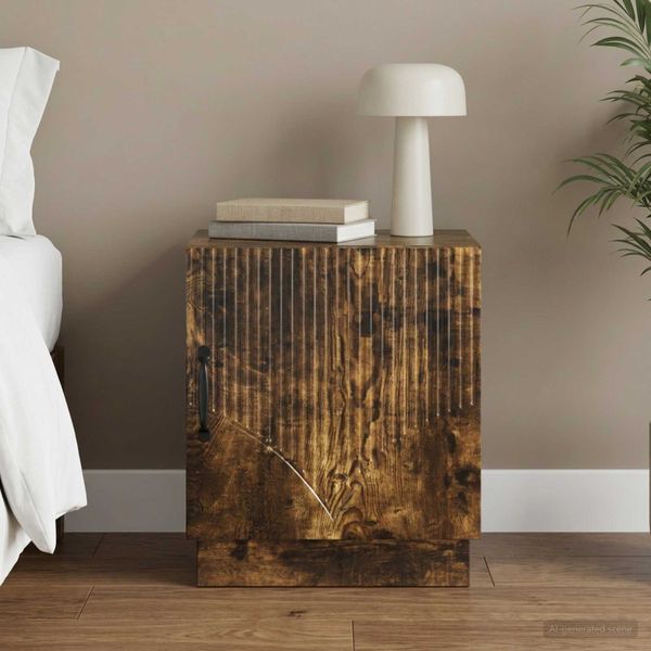 vidaXL Nočný stolík Dymový dub 43 x 34,5 x 47 cm Kompozitné drevo