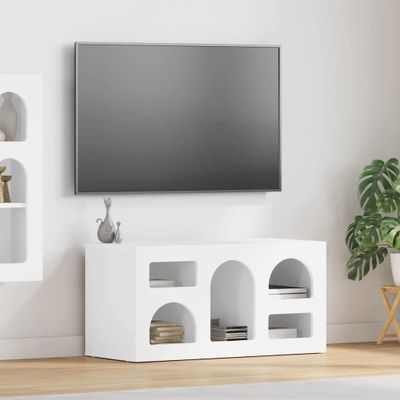 vidaXL TV skrinka ELST 80 x 35 x 40 cm Vysoký lesk bielej