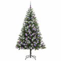vidaXL Umelý vianočný stromček s umelým snehom 300 LED Teplá biela