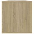 vidaXL Úložný box na vinyly, biela+sonoma 71x34x36cm, kompozitné drevo