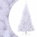 vidaXL Umelý polovičný vianočný stromček+stojan, biely 180 cm, PVC