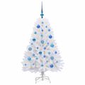 vidaXL Umelý Sklápací Vianočný Stromček Biela 120 cm PVC a oceľ