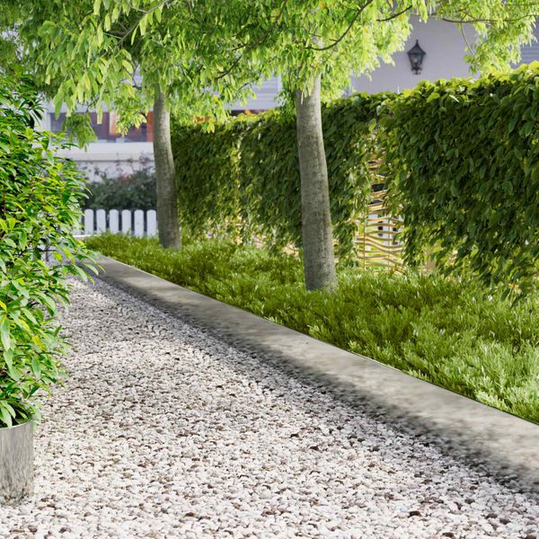 vidaXL Obrubník trávnika 20 pcs 103 x 30 cm Oceľ Strieborná
