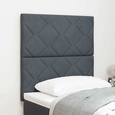 vidaXL LED hlavová doska Tmavo šedá 80 cm Zamat
