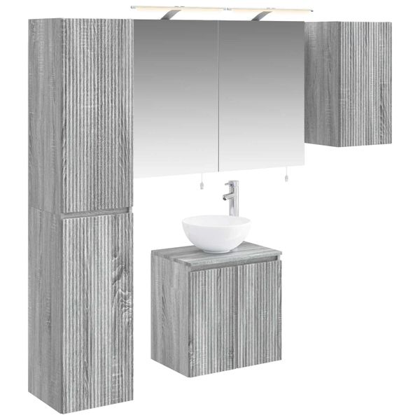 vidaXL Set kabinetov do kúpeľne 5 pcs Sivý Sonoma 50 x 14,5 x 70 cm