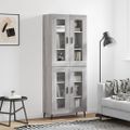 vidaXL Vysoká skrinka sivý dub sonoma 69,5x34x180 cm spracované drevo