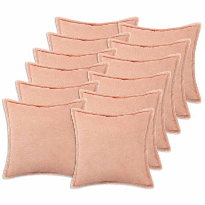 vidaXL Poťah na podložku 12 pcs HOUTEN Ružová 45 x 45 cm Bouclé