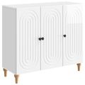 vidaXL Servírovacia skriňa Biela s vysokým leskom 89 x 34,5 x 80 cm