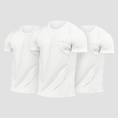 Tričko TRN 3Pack White - GymBeam, veľkosť M - 3pack