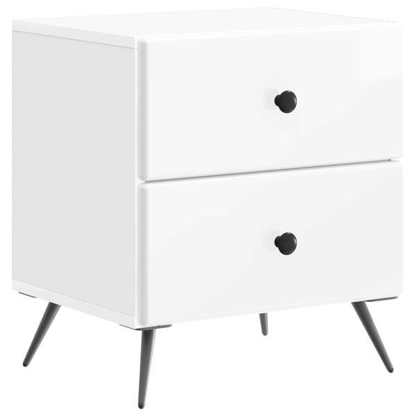vidaXL Nočný stolík Biela s vysokým leskom 43 x 34,5 x 47,5 cm