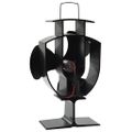 vidaXL Teplom poháňaný ventilátor na krb s 3 lopatkami čierny
