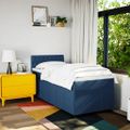 vidaXL Posteľný rám boxsping s matracom modrý 80x200 cm látka