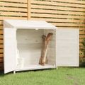 vidaXL Záhradná kôlňa biela 102x52x112 cm masívne jedľové drevo