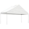 vidaXL Altánok so strechou, biely 4,46x5,88x3,75 m, polyetylén