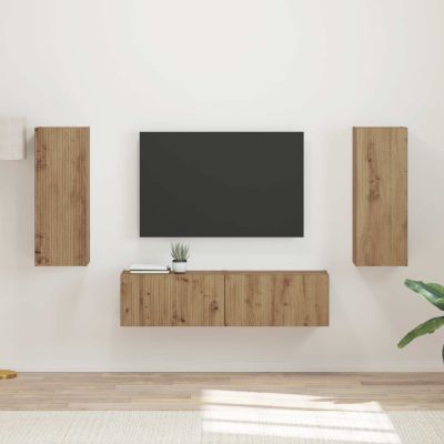 vidaXL Zostava TV skriniek 2 pcs Remeselný dub Kompozitné drevo
