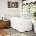 vidaXL Boxspring posteľ s matracom biela 90x190 cm umelá koža