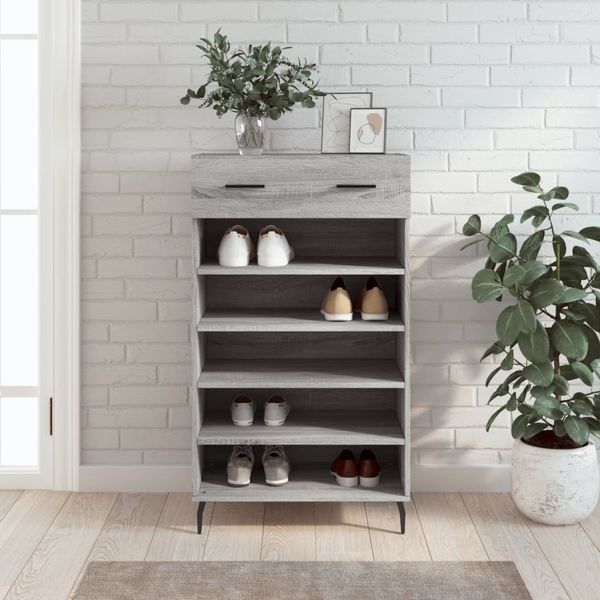 vidaXL Botník sivý dub sonoma 60x35x105 cm kompozitné drevo