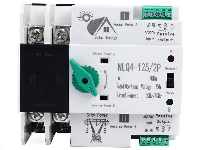 Automatický prepínač siete - napájenie 2P 230 V 63 A - NLQ4-125/2P pre FVE