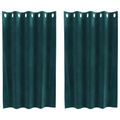 vidaXL Zatemňovacie závesy 2 ks Tmavozelená 140 x 140 cm Zamat