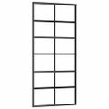 vidaXL Posuvné dvere s kovaním ESG sklo a hliník 90x205 cm