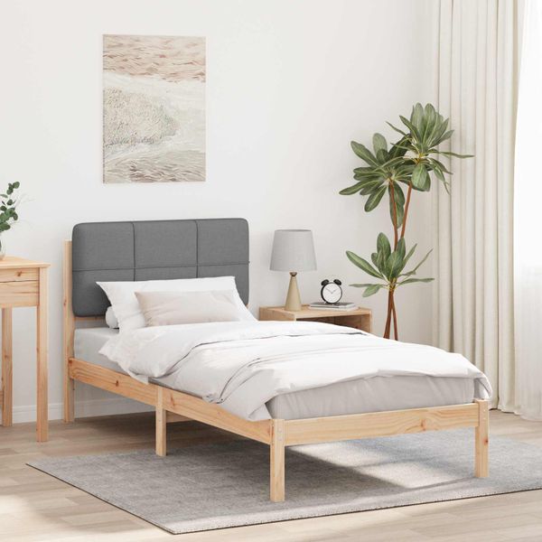 vidaXL Rám postele s čalúneným čelom Svetlosivá 80 x 200 cm