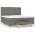 vidaXL Boxspring posteľ s matracom tmavosivá 180x200 cm látka