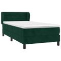 vidaXL Posteľný rám boxsping s matracom tmavozelený 100x200 cm zamat