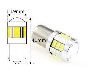 Žiarovka LED Ba15S 12V/3W biela, 18xLED5730