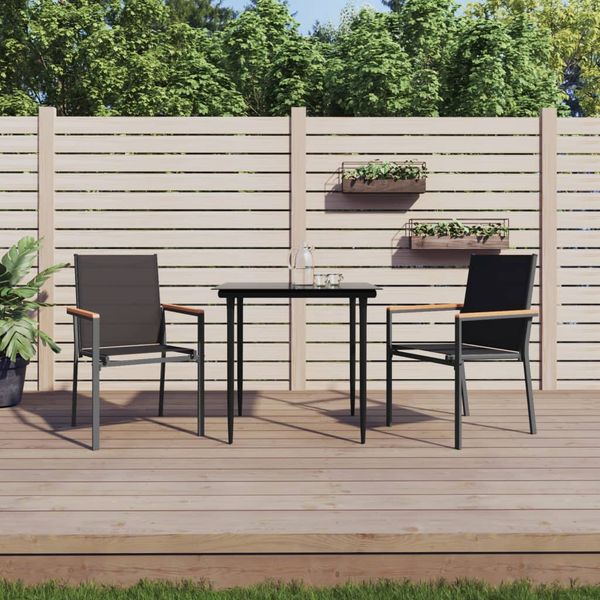 vidaXL Záhradné stoličky 2 ks čierne 55x61,5x90 cm textilén a oceľ