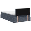 vidaXL Ottoman posteľ s matracom a LED Tmavosivá 120 x 190 cm Zamat