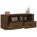 vidaXL TV skrinka hnedý dub 100x35x40 cm spracované drevo