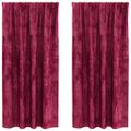 vidaXL Sametové závesy 2 ks vínovo červená 175 x 140 cm Zamat