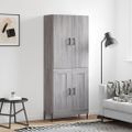 vidaXL Vysoká skrinka sivý dub sonoma 69,5x34x180 cm spracované drevo