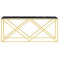 vidaXL Konferenčný stolík 110x45x45 cm nehrdzavejúca oceľ a sklo