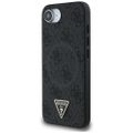 Guess HC MagSafe PU 4G Ring Triangle Logo case for iPhone 16e Black