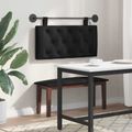 vidaXL Závesné čelo postele S LED svetlom Čierna Látka