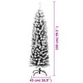 vidaXL Úzky umelý vianočný stromček, zasnežený, zelený 150 cm, PVC