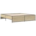 vidaXL Posteľný rám dub sonoma 200x200 cm kompozitné drevo a kov