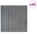 vidaXL Kobercová dlaždica Svetlosivá s prúžkom 50 x 50 cm 36 ks