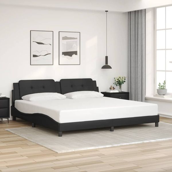 vidaXL Rám postele bez matraca Zadar čierny 200x200 cm umelá koža