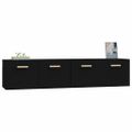 vidaXL Nástenné skrinky 2 ks čierne 80x35x36,5 cm spracované drevo