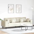 vidaXL Pohovka Krémová 250 x 77 x 76 cm Zamat