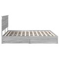 vidaXL Úložná posteľ Sivý Sonoma 200 x 200 cm Kompozitné drevo