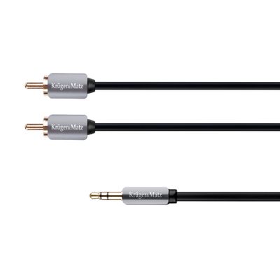 Kábel Jack 3.5mm stereo/2x Cinch 1,8m KRUGER & MATZ KM0310
