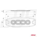 Výstražné osvetlenie oranžové 4x3W LED R65 R10 12/24V IP67 AMIO-02298