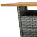 vidaXL Barový stôl sivý 60x60x110 cm polyratan a akáciový masív